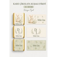 Yeap Office Kişiye Özel Kare Çikolata Kuşak Etiketi 4 × 10 cm – 72 Adet  Isimli Hediyelik Çikolata Etiketi
