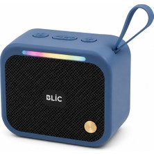 Blic Bls-87 Bluetooth 5.4 Taşınabilir Mini Hoparlör 6W Güçlü Ses LED Işıklı Askı Aparatlı Kablosuz Speaker Mavi