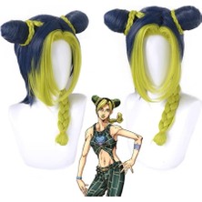Jolyne Cujoh Anime Peruk Cosplay Sentetik Peruk Jojo