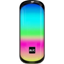 Blic Bls-73 12W Rgb Işıklı Bluetooth Hoparlör Tws Stereo USB Tf Aux Destekli Kumaş Dokulu Kablosuz Speaker Siyah