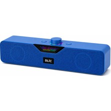 Blic Bls-86 Bluetooth 5.4 Mini Soundbar 6W Rms 1500MAH Kablosuz Masaüstü Hoparlör Tf Kart USB Destekli Mavi
