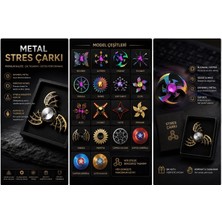 Azurtech Metal Stres Çarkı Fidget Spinner – Rulmanlı Sessiz Dönüş, Ergonomik Tasarım, Çoklu Model Seçeneği