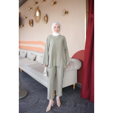 İmaj Butik Olive Ispanyol Kol Tunik Pantolonlu Takım