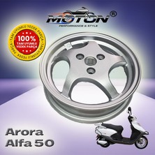 Moton Arora Alfa 50 Uyumlu Arka Jant - Diskli Model - (10 Inç) - Gri