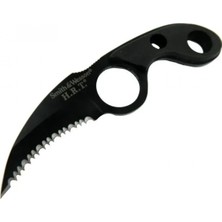 Marsilyan™- W Hrt2 Tırtıklı Karaambit 17 cm - Özel Kılıflı