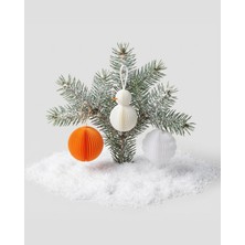 3Dlab Three-Dimensional Systems Yılbaşı Ağaç Süsü 3'lü Set - 2 Adet 6 cm Desenli Top ve Kardan Adam Çam Ağacı Süsü