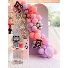 Meri Parti Manifest Balon Konsept Manifest Doğum Günü Müzik Temalı Balon Seti | 50 Adet Renkli Lateks Balon | 2 Nota Folyo Balon | Balon Zinciri