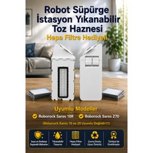 Roborock Saros 10R/SAROS Z70 Uyumlu Yıkanabilir Yeniden Kullanılabilir Robot Süpürge Toz Haznesi
