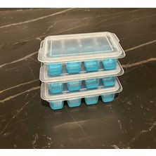 Dünya Plastik 3 Lü Set Mini Kapaklı Silikon Buzluk Şeffaf Renk
