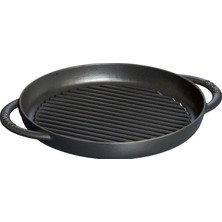 Happy Trend Staub Döküm Izgara Tava Çift Kulplu 26 cm Siyah