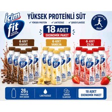 İçim Içim Fit Kahve Vanılya Çilek Proteınlı Süt 400 ml x 18 Adet Ekonomık Paket