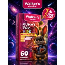 Walker's Vitamins Kids Multivitamin Gummy Sitikolin Lutein Çinko C Vitamini, Bağışıklık, Göz,odaklanma , Boy Uzaması