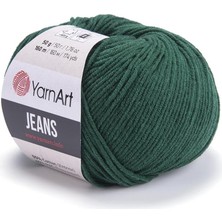 Happy Trend Yarnart Jeans 50GR Pamuk Cotton Amigurumi El Örgü Ipi Ipliği Yünü 92 Nefti Yeşil