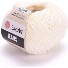 Happy Trend Yarnart Jeans 50GR Pamuk Cotton Amigurumi El Örgü Ipi Ipliği Yünü 03 Krem