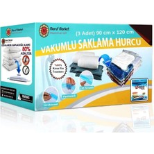 Happy Trend Beyyine Home Yüksek Kaliteli Vakumlu Hurc (Xxl)(3 Adet) 90 cm x 120 cm - Çevirmeli Kapak-Yorgan & Battaniye Hurcu