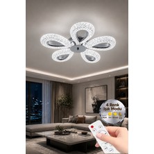 Damla Model 5"li Gümüş Kumandalı 3 Renk Modu Ledli Modern Plafonyer Salon Mutfak Çocuk Yatak Odası LED Avize