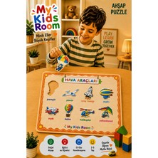 My Kids Room Hava Araçları Ahşap Bul Tak Puzzle 2-5 Yaş Eğitici Öğretici Montessori Yapboz