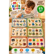 My Kids Room Ahşap Puzzle Seti Eğitici Öğretici Bul Tak Yapboz Deniz Araçları Dinozorlar Hava Araçları Mekanlar Müzik Aletleri Şekiller