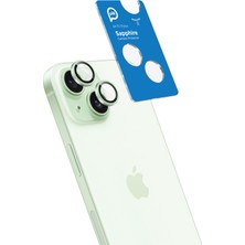 Piili iPhone 15 / 15 Plus Yeşil Safir Lens Koruyucu