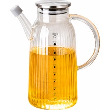 Welcomein Cam Yağlık 1100 ml Ölçü Göstergeli Paslanmaz Çelik Kapaklı Şık Tasarım