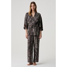 Penye Mood Desenli Üçlü Pijama Takımı