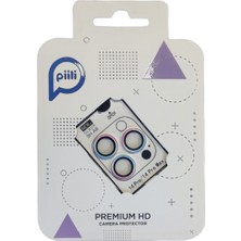 Piili iPhone 14 Pro / 14 Pro Max Hd Kamera Lens Koruyucu - Gökkuşağı Çerçeveli