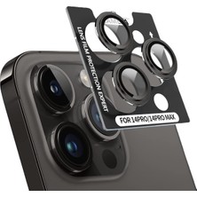 Piili iPhone 15 Pro / 15 Pro Max Hd Kamera Lens Koruyucu - Siyah Çerçeveli
