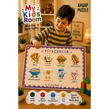 My Kids Room Yiyecekler Ahşap Bul Tak Puzzle 2-5 Yaş Eğitici Öğretici Montessori Yapboz