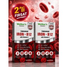 Walkers Vitamins Walkers Lipozomal B12 Demir 2li Paket C Vitamini Methylcobalamin ( Metilkobalamin ) 30 Enerji Kapsül