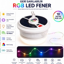 Güneş Enerjili Geri Sarılabilir Rgb Kamp Lambası – 10 Metre Led, 19 Modlu, Type-C Şarjlı
