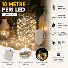 10 Metre Pilli Gün Işığı Peri LED – Dekoratif Ev, Balkon ve Ağaç Süsleme Işığı, Piller Dahil
