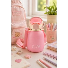 Emofom Gamer Termos Matara 500 ml Paslanmaz Çelik Pipetli Suluk (5 Yaş Üstü) Çocuk Suluğu 10 x 18 cm
