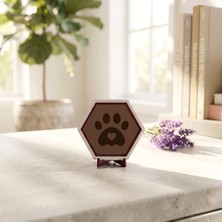 Miawiki Modern Dokunuşlu Kalpli ve Patili Masaüstü Süsü Çalışma Masalarınız Için Estetik ve Zarif Bir Dekoratif Seçenek 10X10 cm