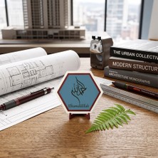 Miawiki Modern Hat Sanatı Elhamdülillah Masaüstü Dekoru, Yaşam Alanlarınıza Huzur ve Minimalist Şıklık Katan Tasarım 10X10 cm