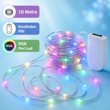 10 Metre Rgb Peri LED – Dekoratif Ev, Balkon ve Ağaç Süsleme Işığı, Piller Dahil