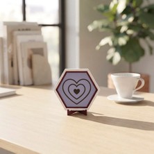 Miawiki Modern Çizgili Kalp Ikonlu Masaüstü Süsü Ev ve Ofisiniz Için Modern Görünüm Sunan Şık Parça 10X10 cm
