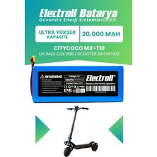 Electroll Citycoco MX-T10 Uyumlu Batarya (Ultra Yüksek Kapasite) Batarya 48V 20AH Pil Elektrikli Scooter Bataryası
