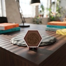 Miawiki Kelime-I Tevhid Hat Sanatı Yazılı Zarif Masaüstü Objesi, Modern Yaşam Alanları Için Anlamlı ve Estetik Aksesuar 10X10 cm