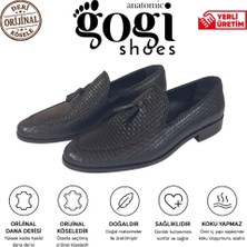 Gogi Shoes Model 1726 Erkek Klasik Ayakkabı Hakiki Dana Derisi Orijinal Kösele Püsküllü Loafer