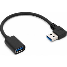 BK Teknoloji 90 Derece Sağ Açılı USB 3.0 Erkek – Dişi Uzatma Kablosu 30 cm