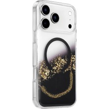Aslanoğlu Store Mey Ithalat®   iPhone 17 Pro Max Lotus Simli Magsafe Kapak - Siyah