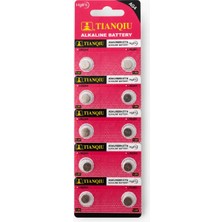 BURADABULDUN Tıanquı Ag4 LR626 377A 1.5V Alkalin Düğme Pil 10'lu Paket - Kol Saati ve Oyuncak Pili