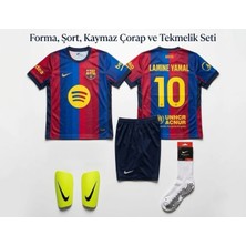 Lamine Yamal Barcelona Yeni Sezon Forma Seti - (Kaymaz Çorap ve Tekmelikli Avantaj Paketi)