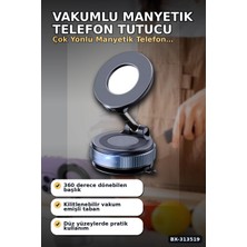 Vakumlu Emişli 360 Derece Döner Manyetik Telefon Tutucu - Güçlü Mıknatıslı Araba Masaüstü