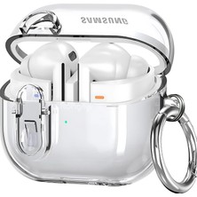 Brf Store Fhm-Prıme Rongep Samsung Galaxy Buds 3 Pro ve Buds 3 Için Güvenlik Kilit Tasarımlı Şeffaf Kulaklık K