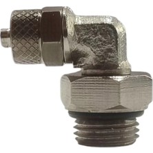 Firetech 1/8 - 4x2 Somun Sıkmalı Dirsek Bağlantı Rekoru - Pnömatik 4mm Metal Düz Bağlantı