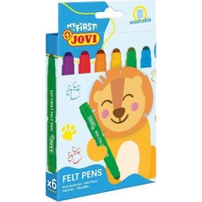 Jovi 1206 My First Bebek Keçeli Kalem 6 Renk - Çökmeyen Güvenli Uçlu, Süper Yıkanabilir Ilk Keçeli Boyam