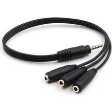 Brf Store Fhm-Prıme Lunatic 0043 Kulaklık Mikrofon Çoklayıcı 3 Port 3.5mm Splitter Çevirici 30CM 3,5 mm Erkek