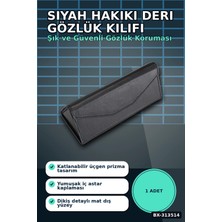 sbodurhome El Işi Hakiki Deri Siyah Gözlük Kılıfı 15.5x6 cm Erkek Kadın Hediyelik BX-313514