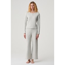 Catherine's Pointel Kumaş Pat Detaylı Rahat Kesim Pijama Takımı